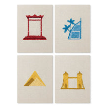 Carica l'immagine nel visualizzatore di Gallery, Punch Needle Kit (4 pezzi) con cornici - Set Monumenti del Mondo Figured'Art
