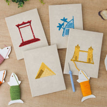 Carica l'immagine nel visualizzatore di Gallery, Punch Needle Kit (4 pezzi) con cornici - Set Monumenti del Mondo