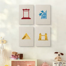 Carica l'immagine nel visualizzatore di Gallery, Punch Needle Kit (4 pezzi) con cornici - Set Monumenti del Mondo