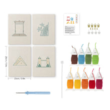 Carica l'immagine nel visualizzatore di Gallery, Punch Needle Kit (4 pezzi) con cornici - Set Monumenti del Mondo