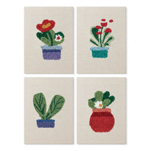 Carica l'immagine nel visualizzatore di Gallery, Punch Needle Kit (4 pezzi) con cornici - Giardino in vaso Figured'Art
