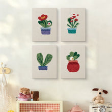 Carica l'immagine nel visualizzatore di Gallery, Punch Needle Kit (4 pezzi) con cornici - Giardino in vaso