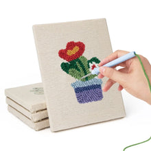 Carica l'immagine nel visualizzatore di Gallery, Punch Needle Kit (4 pezzi) con cornici - Giardino in vaso