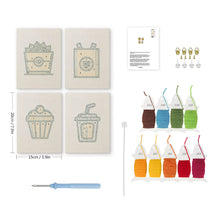 Carica l'immagine nel visualizzatore di Gallery, Punch Needle Kit (4 pezzi) con cornici - Snack Quotidiani