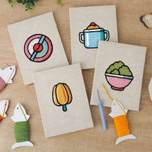 Carica l'immagine nel visualizzatore di Gallery, Punch Needle Kit (4 pezzi) con cornici - Mini icone di cibo
