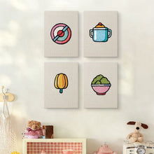 Carica l'immagine nel visualizzatore di Gallery, Punch Needle Kit (4 pezzi) con cornici - Mini icone di cibo