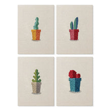Carica l'immagine nel visualizzatore di Gallery, Punch Needle Kit (4 pezzi) con cornici - Piccoli Vasi di Succulente 1 Figured'Art
