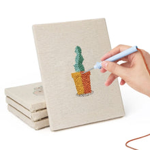 Carica l'immagine nel visualizzatore di Gallery, Punch Needle Kit (4 pezzi) con cornici - Piccoli Vasi di Succulente 1