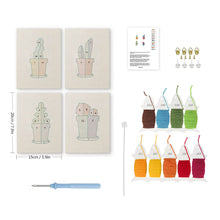 Carica l'immagine nel visualizzatore di Gallery, Punch Needle Kit (4 pezzi) con cornici - Piccoli Vasi di Succulente 1