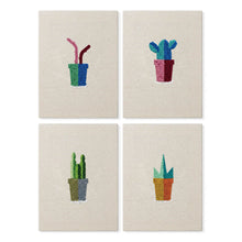 Carica l'immagine nel visualizzatore di Gallery, Punch Needle Kit (4 pezzi) con cornici - Piccoli Vasi di Succulente 2 Figured'Art