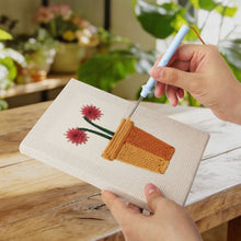 Carica l'immagine nel visualizzatore di Gallery, Punch Needle Kit (4 pezzi) con cornici - Mini Vasi Fioriti