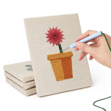 Carica l'immagine nel visualizzatore di Gallery, Punch Needle Kit (4 pezzi) con cornici - Mini Vasi Fioriti