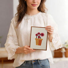 Carica l'immagine nel visualizzatore di Gallery, Punch Needle Kit (4 pezzi) con cornici - Vasi in Fiore