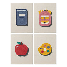Carica l'immagine nel visualizzatore di Gallery, Punch Needle Kit (4 pezzi) con cornici - Ritorno a scuola Figured'Art