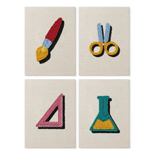 Carica l'immagine nel visualizzatore di Gallery, Punch Needle Kit (4 pezzi) con cornici - Back to School Figured'Art