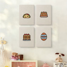 Carica l'immagine nel visualizzatore di Gallery, Punch Needle Kit (4 pezzi) con cornici - Torte e dolcetti