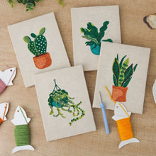 Carica l'immagine nel visualizzatore di Gallery, Punch Needle Kit (4 pezzi) con cornici - Piante da Interno