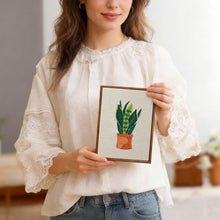 Carica l'immagine nel visualizzatore di Gallery, Punch Needle Kit (4 pezzi) con cornici - Piante da Interno