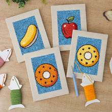 Carica l'immagine nel visualizzatore di Gallery, Punch Needle Kit (4 pezzi) con cornici - Frutta e Dolci