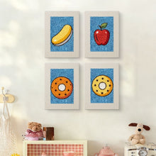 Carica l'immagine nel visualizzatore di Gallery, Punch Needle Kit (4 pezzi) con cornici - Frutta e Dolci