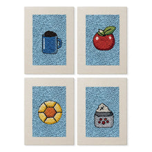 Carica l'immagine nel visualizzatore di Gallery, Punch Needle Kit (4 pezzi) con cornici - Dolci da Colazione 1 Figured'Art