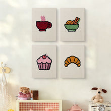 Carica l'immagine nel visualizzatore di Gallery, Punch Needle Kit (4 pezzi) con cornici - Dolci da Colazione 2