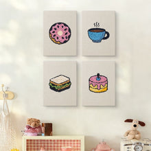 Carica l'immagine nel visualizzatore di Gallery, Punch Needle Kit (4 pezzi) con cornici - Dolci da Colazione 3