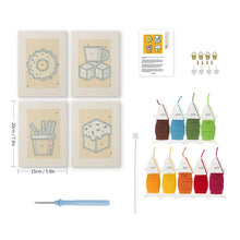 Carica l'immagine nel visualizzatore di Gallery, Punch Needle Kit (4 pezzi) con cornici - Delizie Gustose