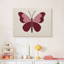 Carica l'immagine nel visualizzatore di Gallery, Punch Needle Kit con cornice - Farfalla Rosa
