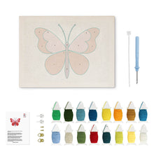 Carica l'immagine nel visualizzatore di Gallery, Punch Needle Kit con cornice - Farfalla Rosa