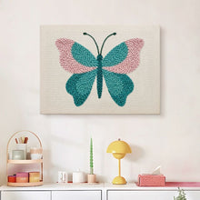 Carica l'immagine nel visualizzatore di Gallery, Punch Needle Kit con cornice - Farfalla Azzurra