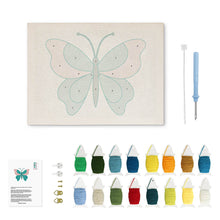 Carica l'immagine nel visualizzatore di Gallery, Punch Needle Kit con cornice - Farfalla Azzurra