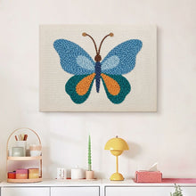 Carica l'immagine nel visualizzatore di Gallery, Punch Needle Kit con cornice - Farfalla Blu