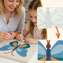 Carica l'immagine nel visualizzatore di Gallery, Punch Needle Kit con cornice - Farfalla Blu