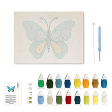 Carica l'immagine nel visualizzatore di Gallery, Punch Needle Kit con cornice - Farfalla Blu