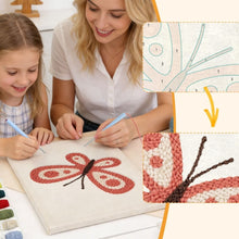 Carica l'immagine nel visualizzatore di Gallery, Punch Needle Kit con cornice - Farfalla Rossa