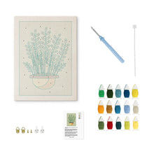 Carica l'immagine nel visualizzatore di Gallery, Punch Needle Kit con cornice - Felci in Vaso