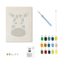 Carica l'immagine nel visualizzatore di Gallery, Punch Needle Kit con cornice - Zebra Felice