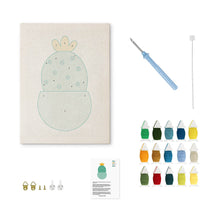 Carica l'immagine nel visualizzatore di Gallery, Punch Needle Kit con cornice - Piccolo Cactus in Fiore