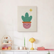 Carica l'immagine nel visualizzatore di Gallery, Punch Needle Kit con cornice - Cactus Sorridente