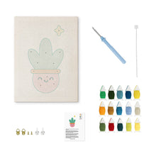 Carica l'immagine nel visualizzatore di Gallery, Punch Needle Kit con cornice - Cactus Sorridente