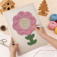 Carica l'immagine nel visualizzatore di Gallery, Punch Needle Kit con cornice - Petali Rosa