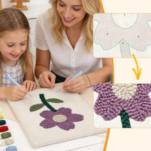 Carica l'immagine nel visualizzatore di Gallery, Punch Needle Kit con cornice - Fiore Primaverile Delicato