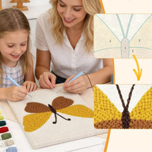 Carica l'immagine nel visualizzatore di Gallery, Punch Needle Kit con cornice - Farfalla Dorata