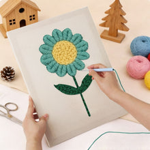 Carica l'immagine nel visualizzatore di Gallery, Punch Needle Kit con cornice - Fiore Cielo Blu