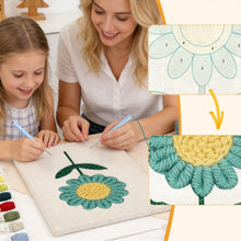 Carica l'immagine nel visualizzatore di Gallery, Punch Needle Kit con cornice - Fiore Cielo Blu