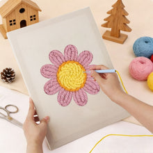 Carica l'immagine nel visualizzatore di Gallery, Punch Needle Kit con cornice - Margherita Rosa
