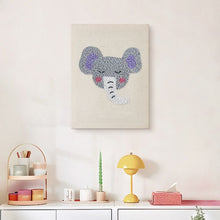 Carica l'immagine nel visualizzatore di Gallery, Punch Needle Kit con cornice - Piccolo Elefante