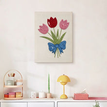 Carica l'immagine nel visualizzatore di Gallery, Punch Needle Kit con cornice - Bouquet di Tulipani