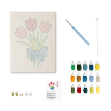 Carica l'immagine nel visualizzatore di Gallery, Punch Needle Kit con cornice - Bouquet di Tulipani